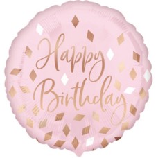 Balloon 'Happy Birthday' Blush